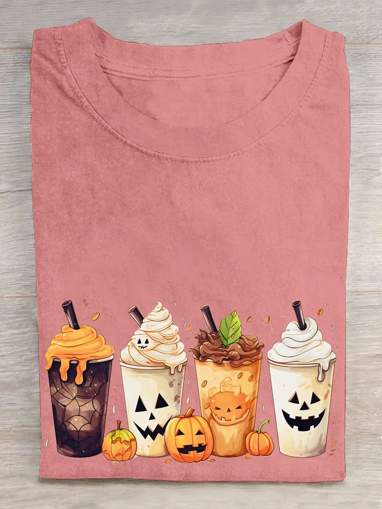 Casual Halloween Crew Neck Short Sleeve T-shirt