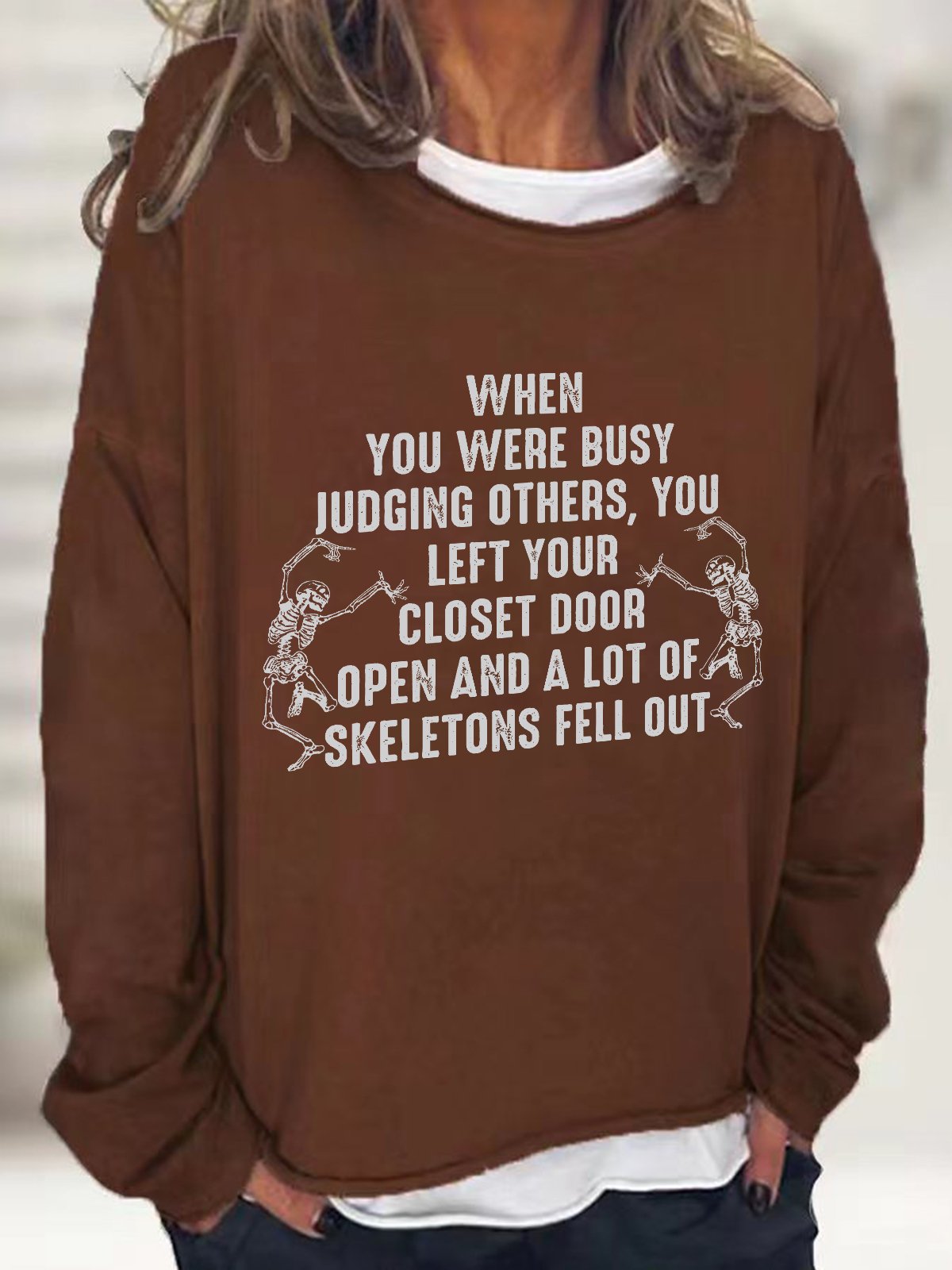 Casual Crew Neck Halloween Sweatshirt