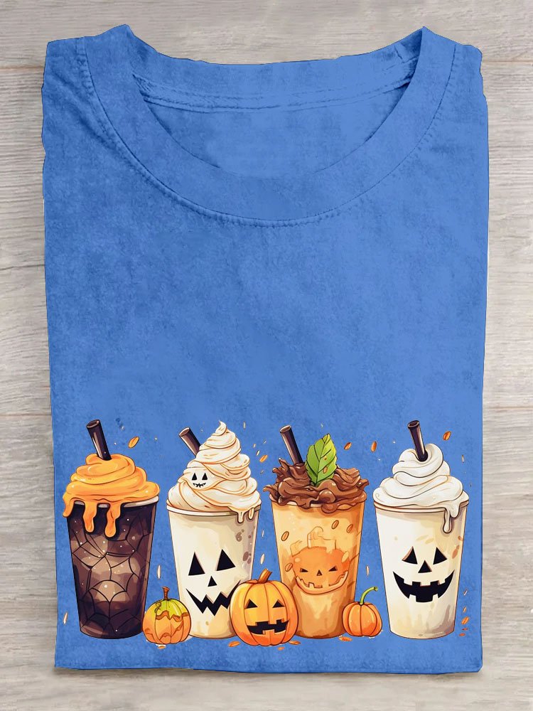 Casual Halloween Crew Neck Short Sleeve T-shirt