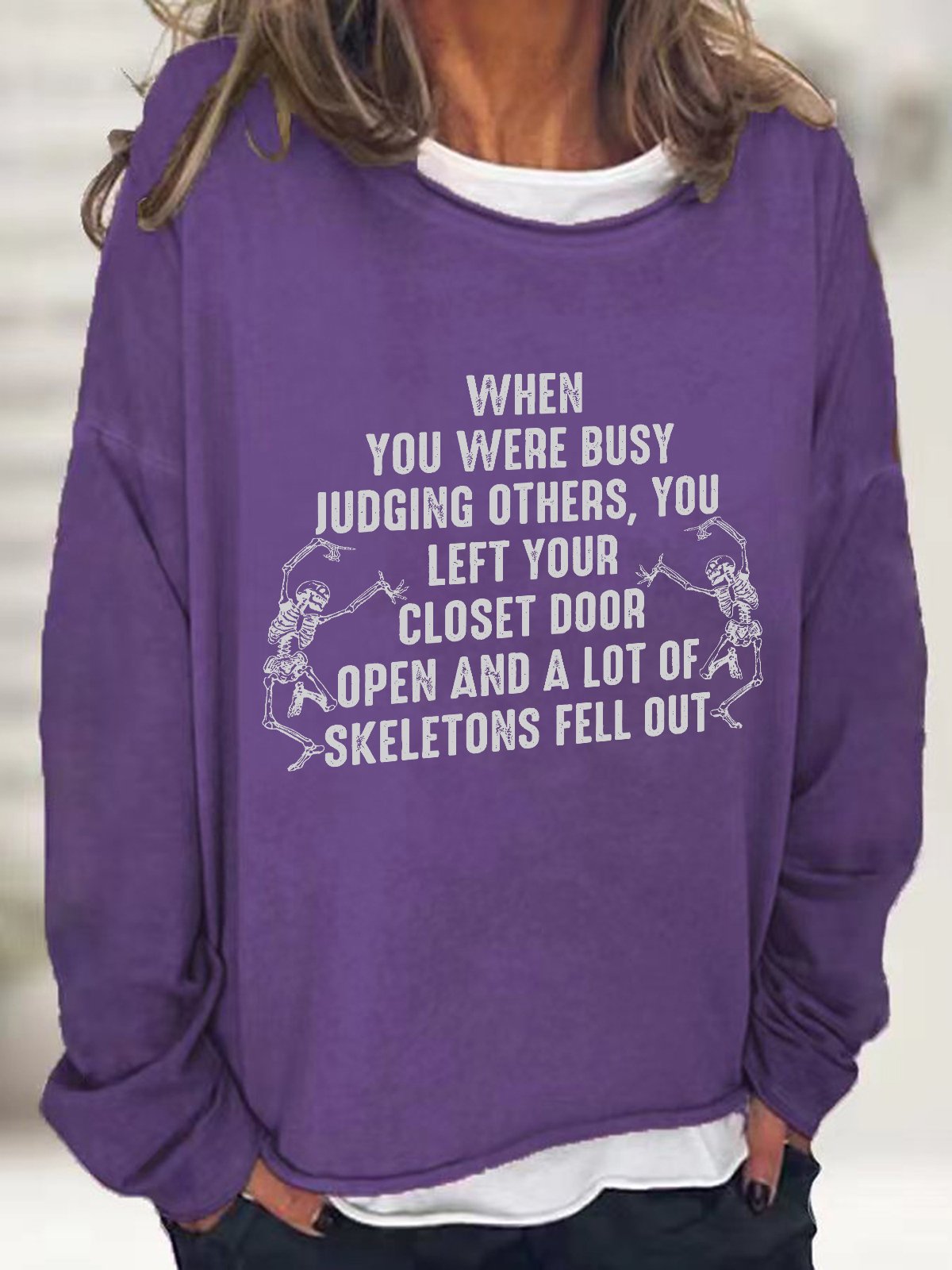 Casual Crew Neck Halloween Sweatshirt