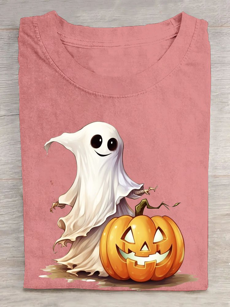 Casual Halloween Crew Neck Short Sleeve T-shirt