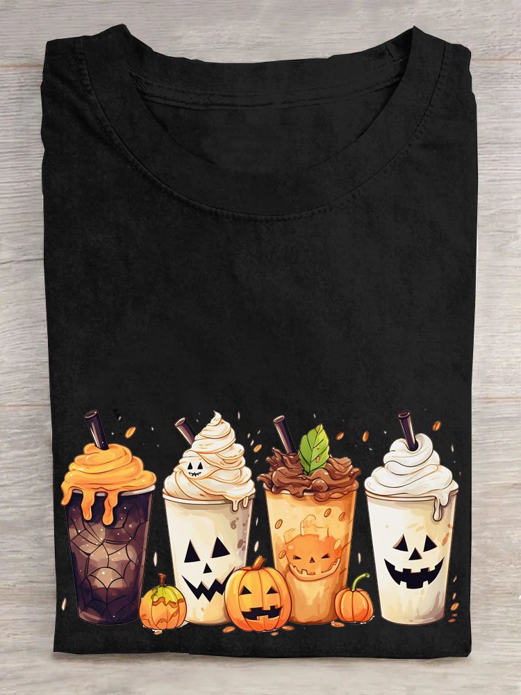 Casual Halloween Crew Neck Short Sleeve T-shirt