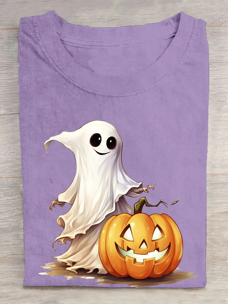 Casual Halloween Crew Neck Short Sleeve T-shirt