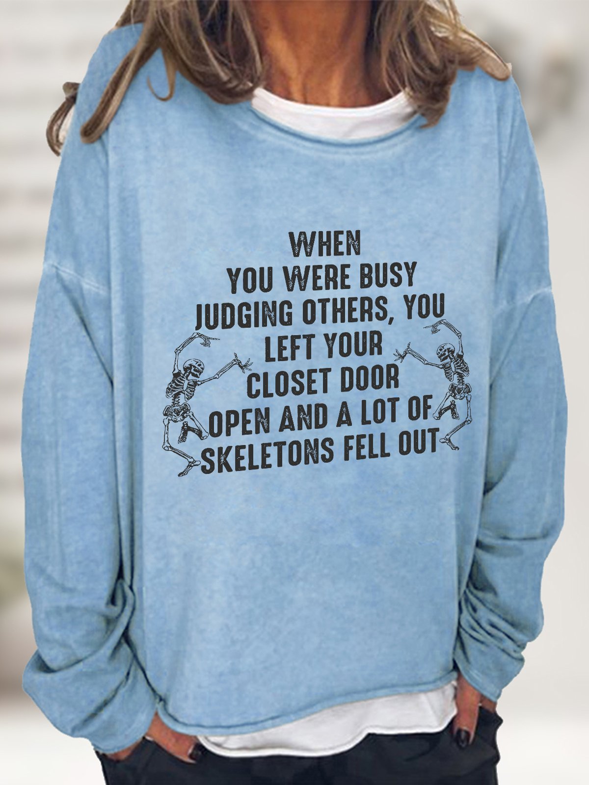 Casual Crew Neck Halloween Sweatshirt