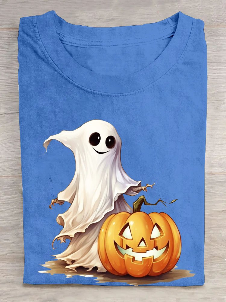 Casual Halloween Crew Neck Short Sleeve T-shirt