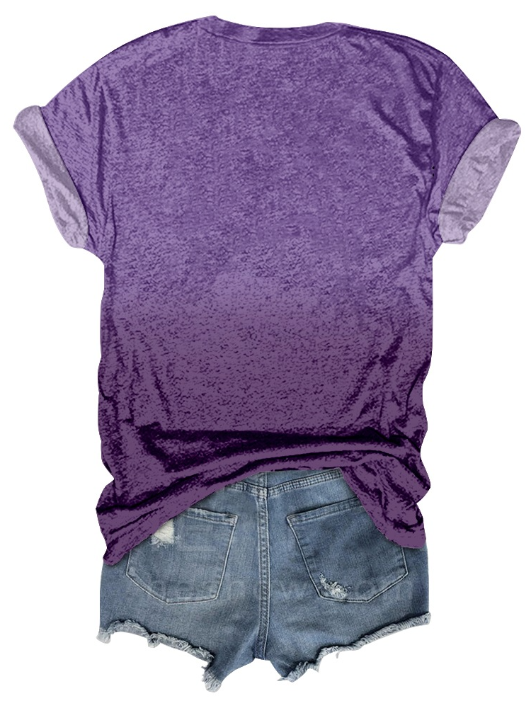 Casual Ombre Crew Neck Short Sleeve T-shirt