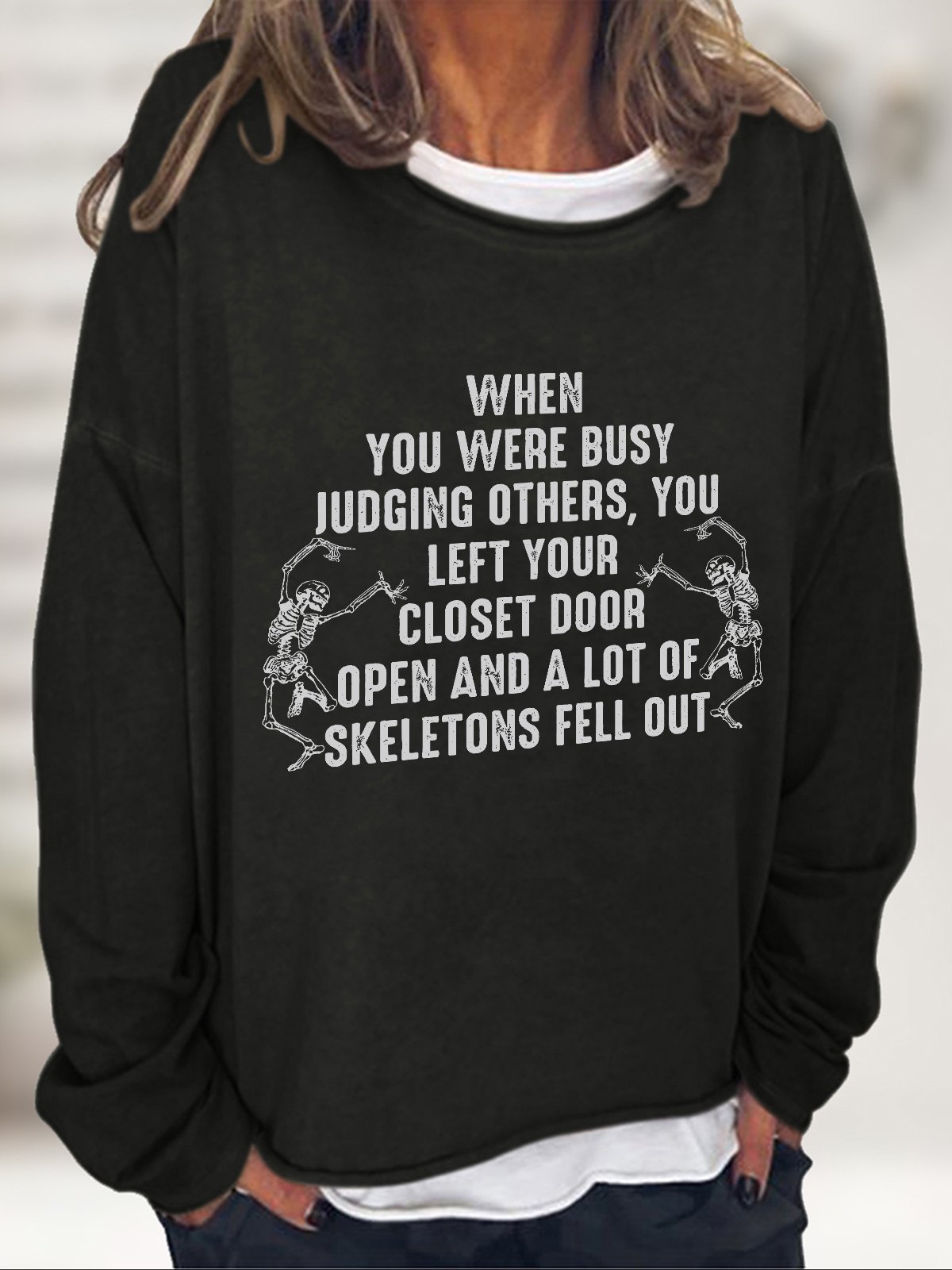 Casual Crew Neck Halloween Sweatshirt