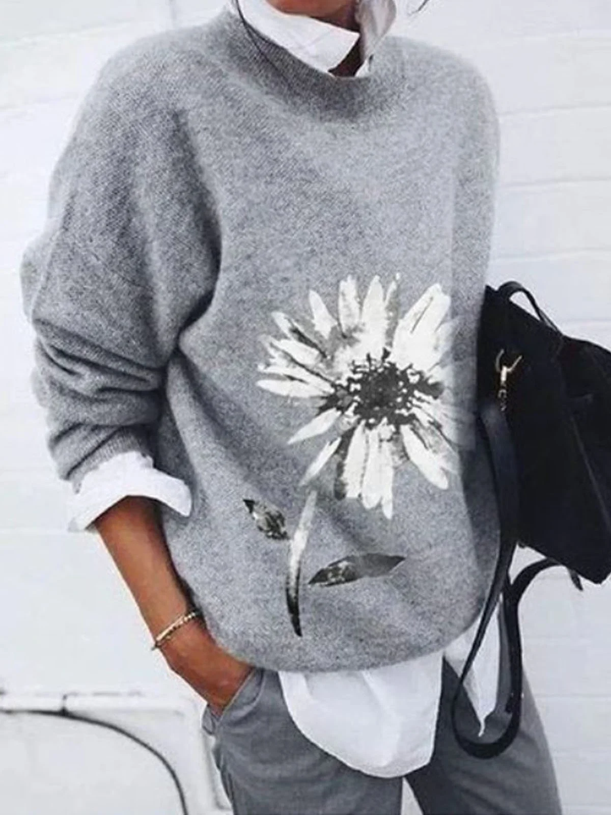 Women Ethnic Long Sleeve Comfy Casual Sweater