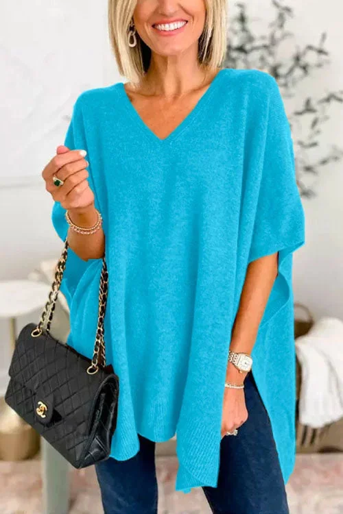 Women Wool/Knitting Plain Short Sleeve Comfy Casual Sweater