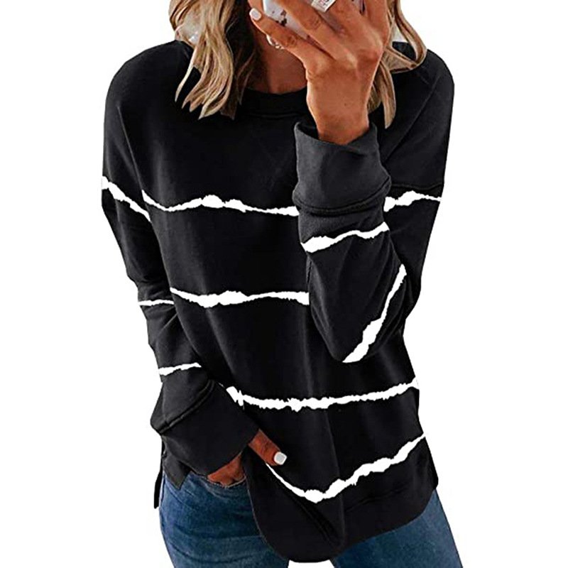 Casual Hoodie Striped Sweatshirt