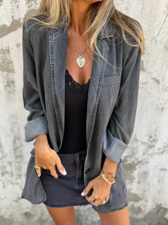 Women's Plain Regular Loose Jacket