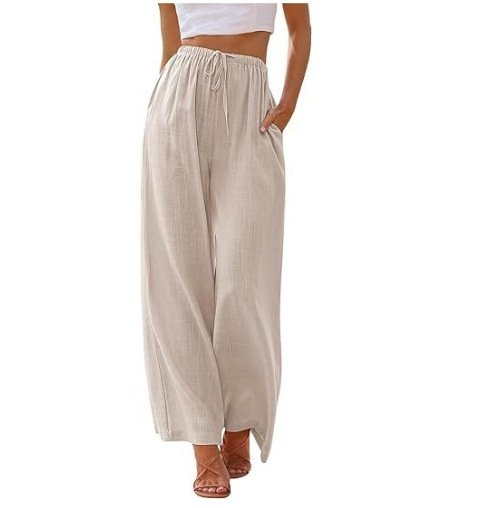 Women's Solid Casual Fashion Drawstring Loose Pants