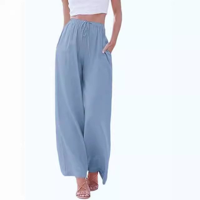 Women's Solid Casual Fashion Drawstring Loose Pants