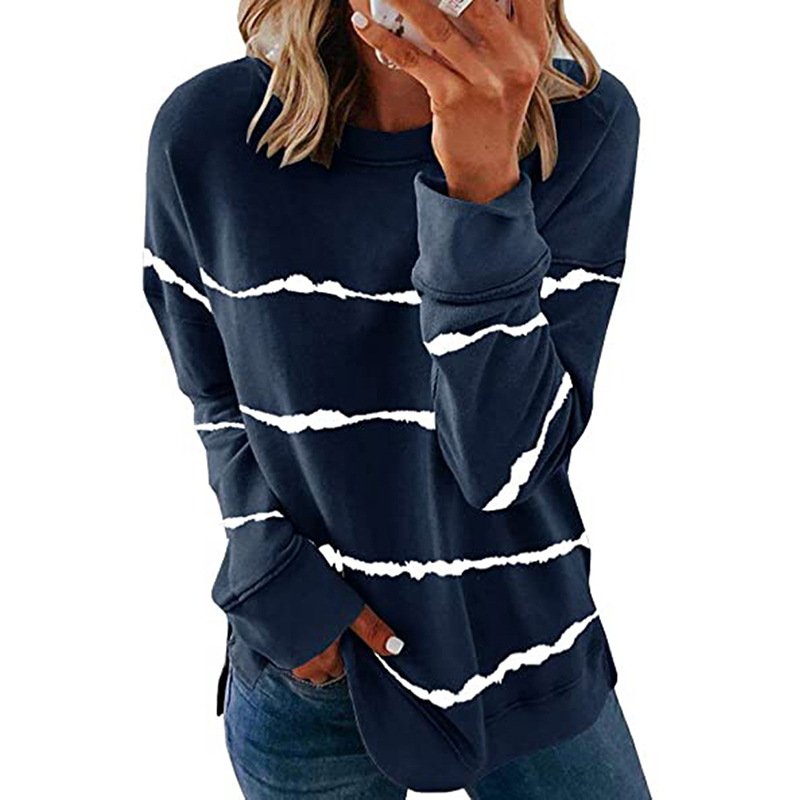 Casual Hoodie Striped Sweatshirt