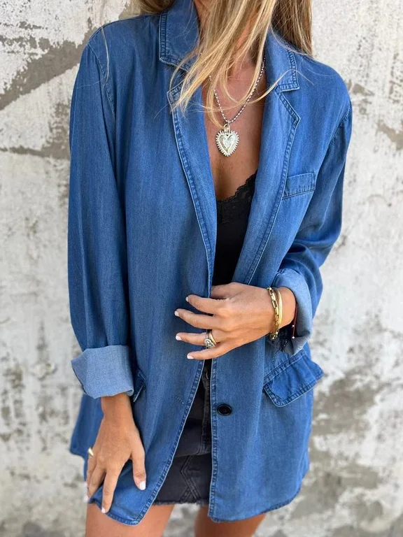 Women's Plain Regular Loose Jacket