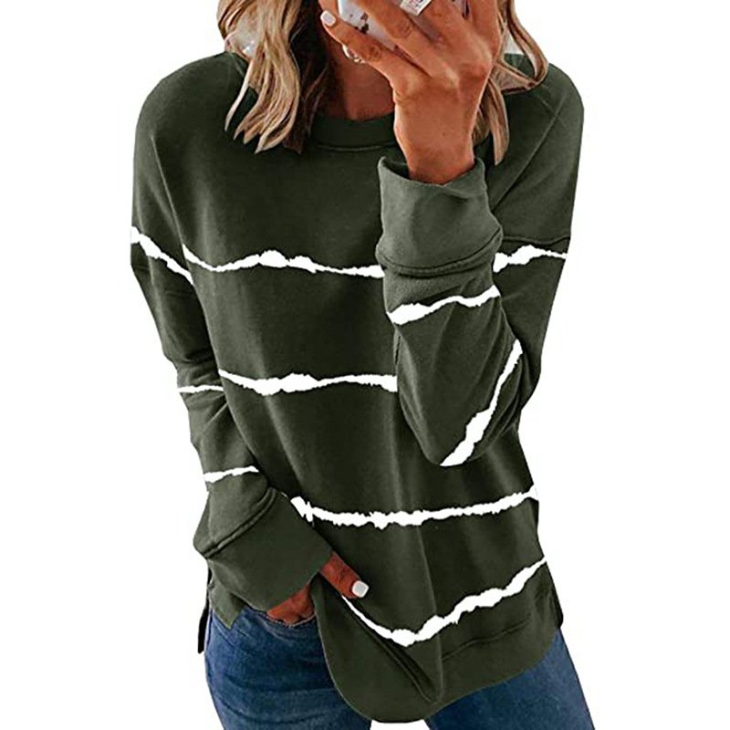 Casual Hoodie Striped Sweatshirt