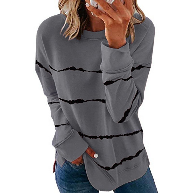 Casual Hoodie Striped Sweatshirt