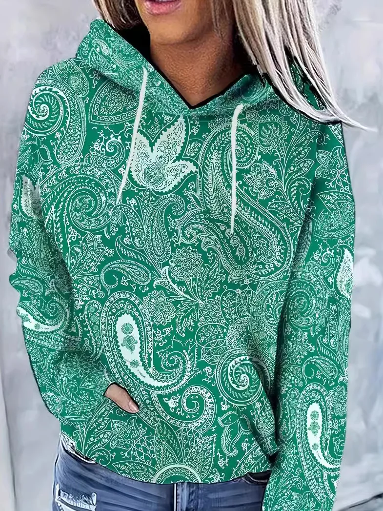 Casual Hoodie Floral Sweatshirt