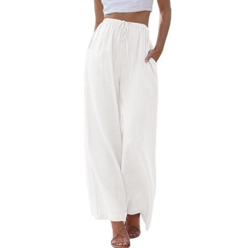 Women's Solid Casual Fashion Drawstring Loose Pants