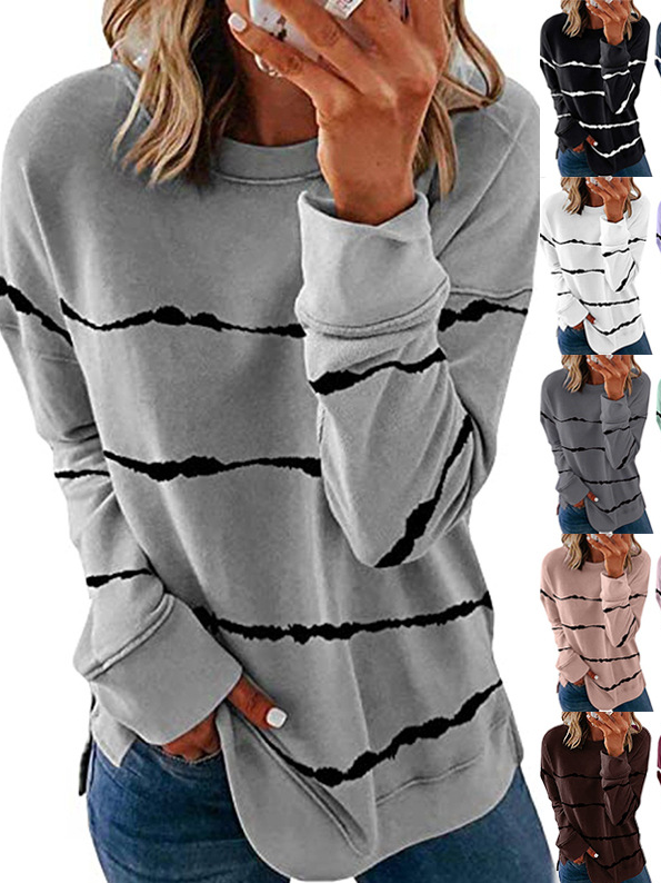 Casual Hoodie Striped Sweatshirt