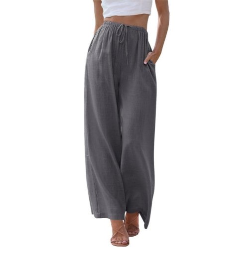 Women's Solid Casual Fashion Drawstring Loose Pants