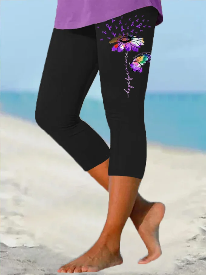 Casual Floral Capris Leggings