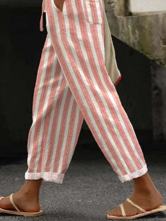 Women Casual Striped Long Pants