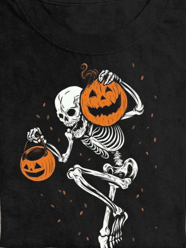 Casual Halloween Crew Neck Short Sleeve T-shirt