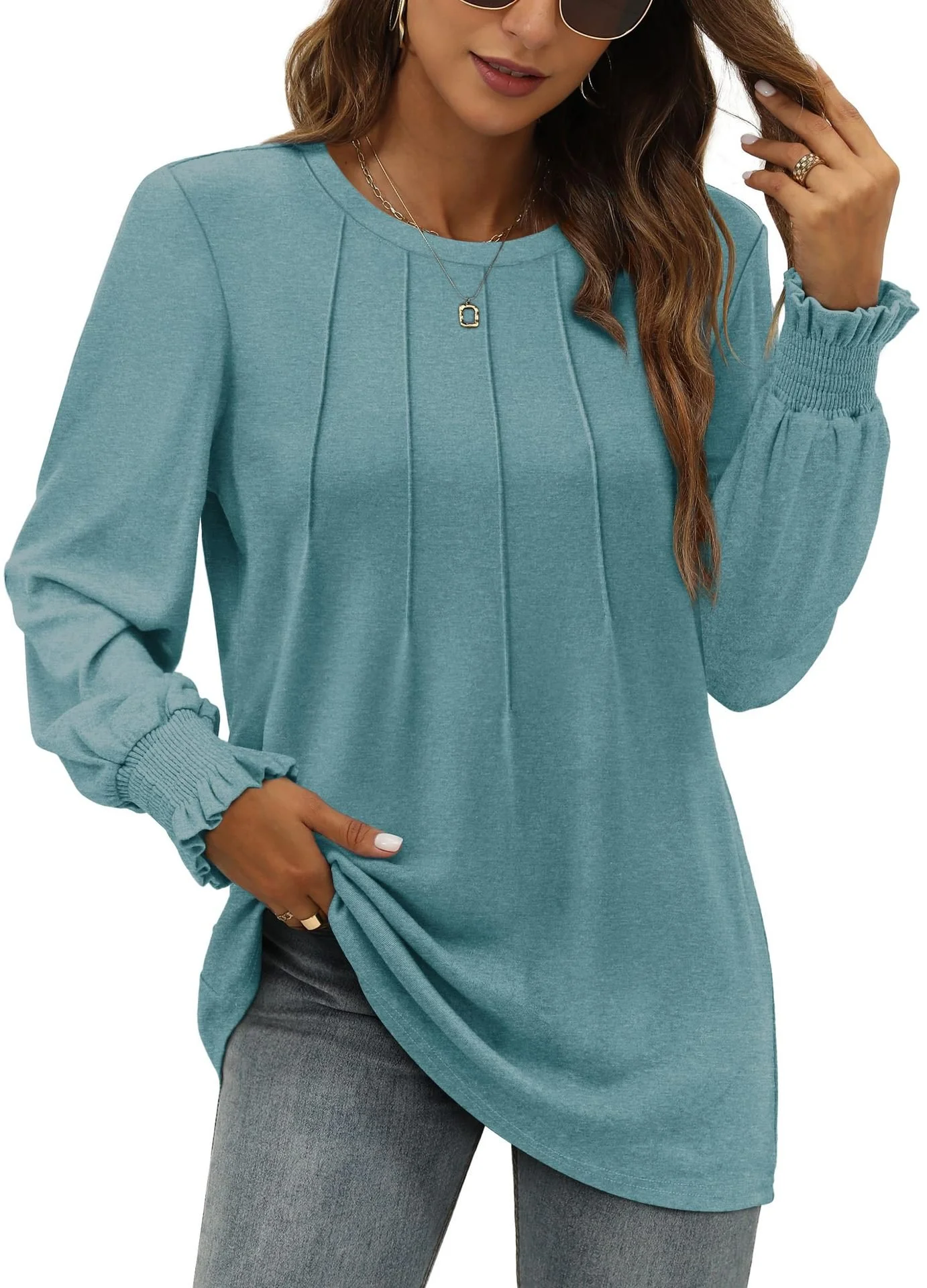 Casual Plain Crew Neck Long Sleeve T-shirt