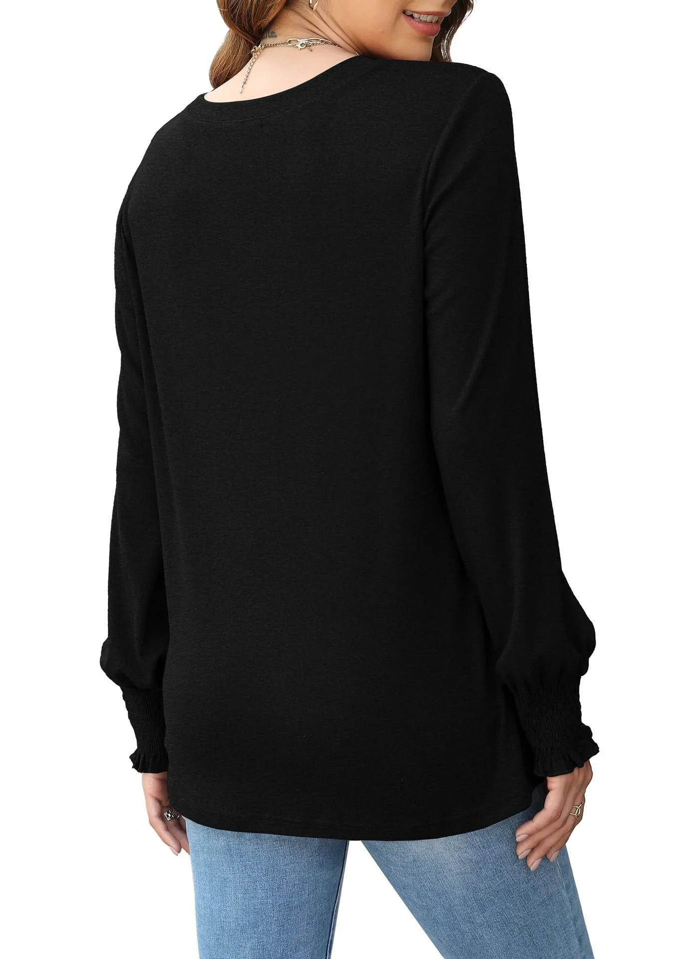 Casual Plain Crew Neck Long Sleeve T-shirt