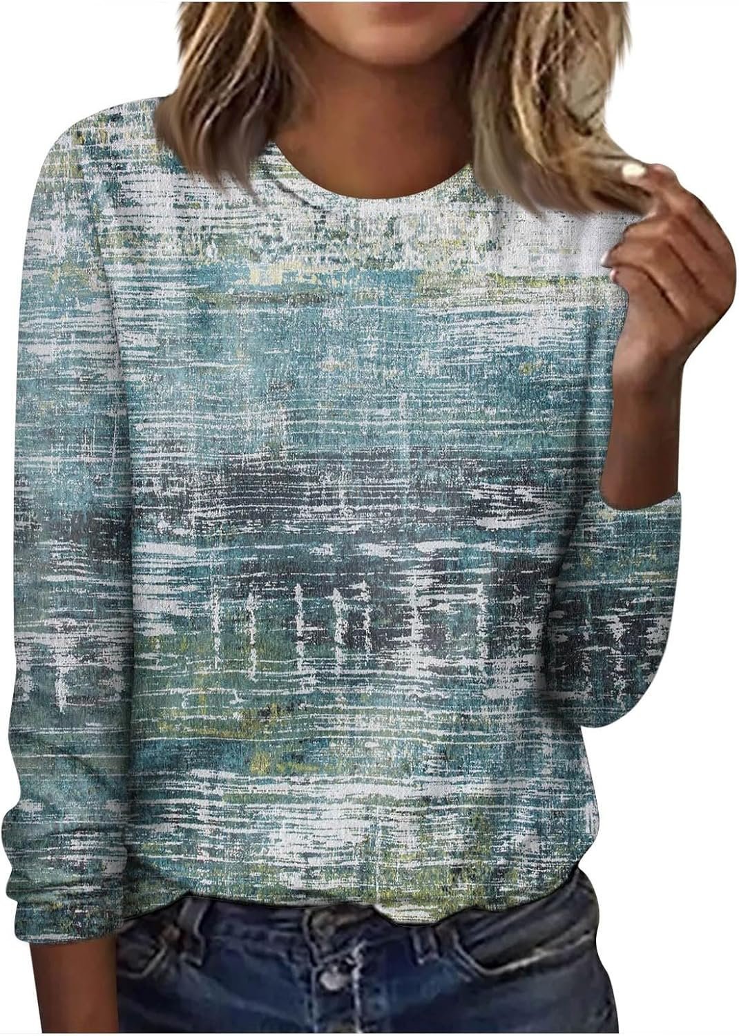 Casual Floral Crew Neck Long Sleeve T-shirt