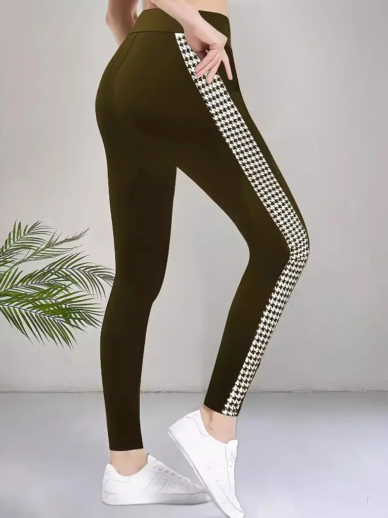 Casual Color Block Long Leggings