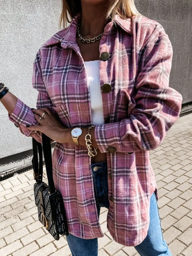 Women's Plaid Regular Loose Jacket