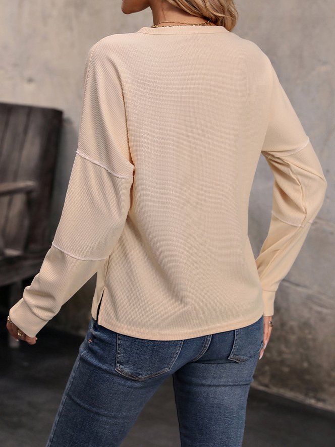 Women Wool/Knitting Plain Long Sleeve Comfy Casual Buckle Sweater