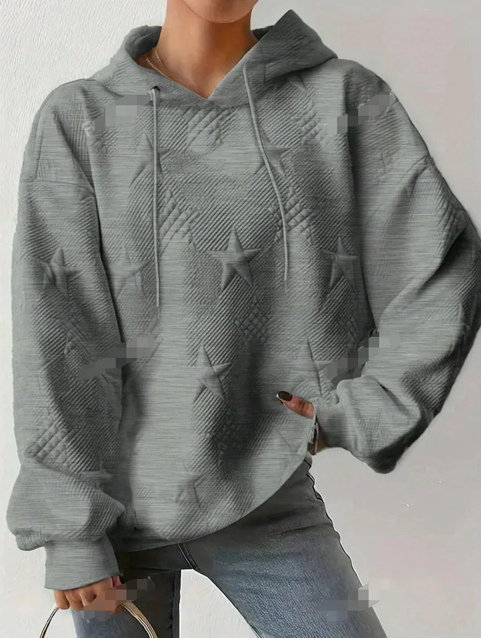 Casual Hoodie Star Sweatshirt Zipper