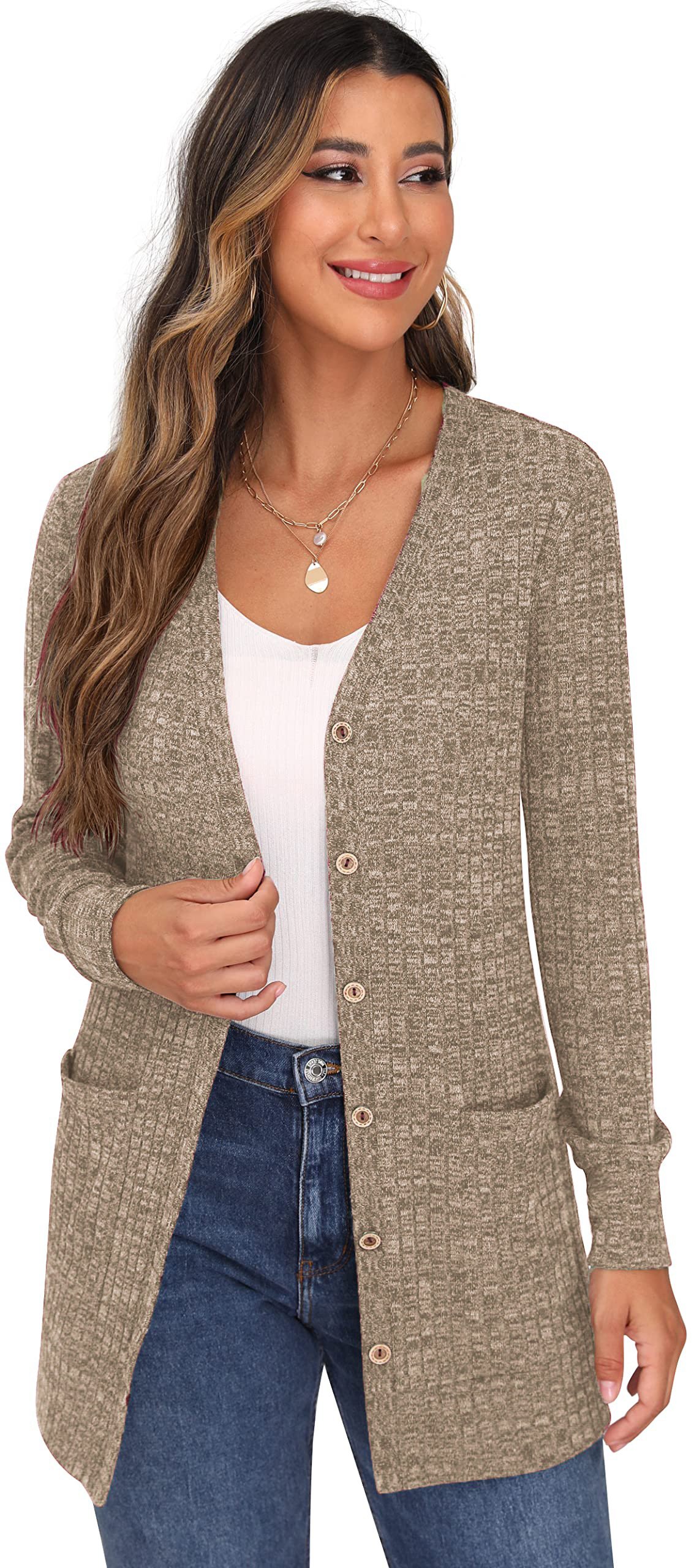 Women Plain Long Sleeve Comfy Casual Cardigan