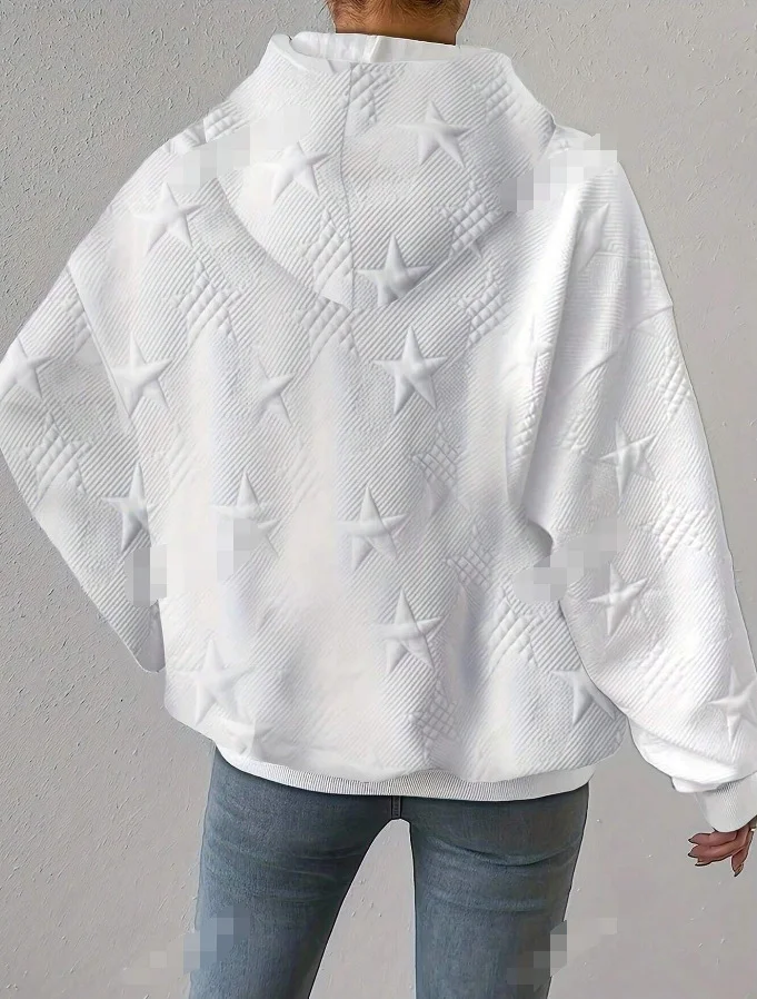 Casual Hoodie Star Sweatshirt Zipper