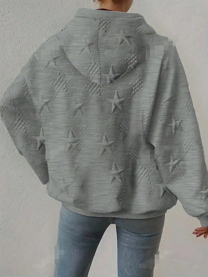 Casual Hoodie Star Sweatshirt Zipper