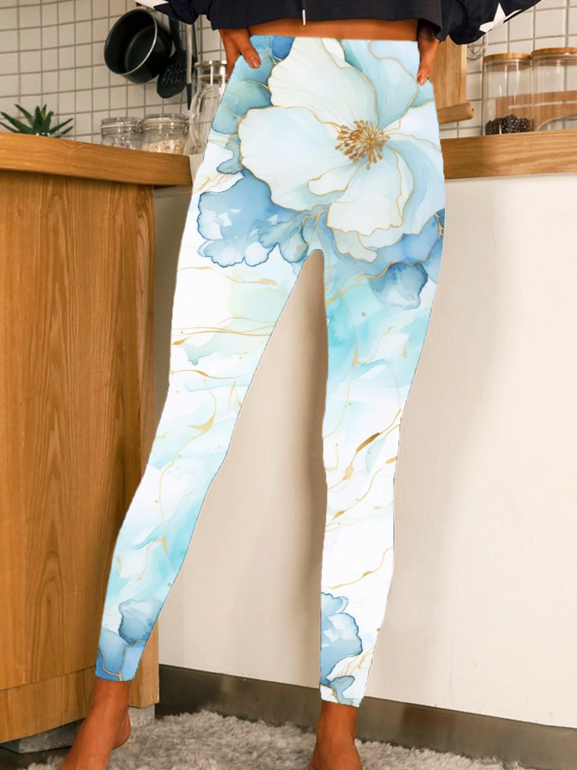 Casual Floral Long Leggings