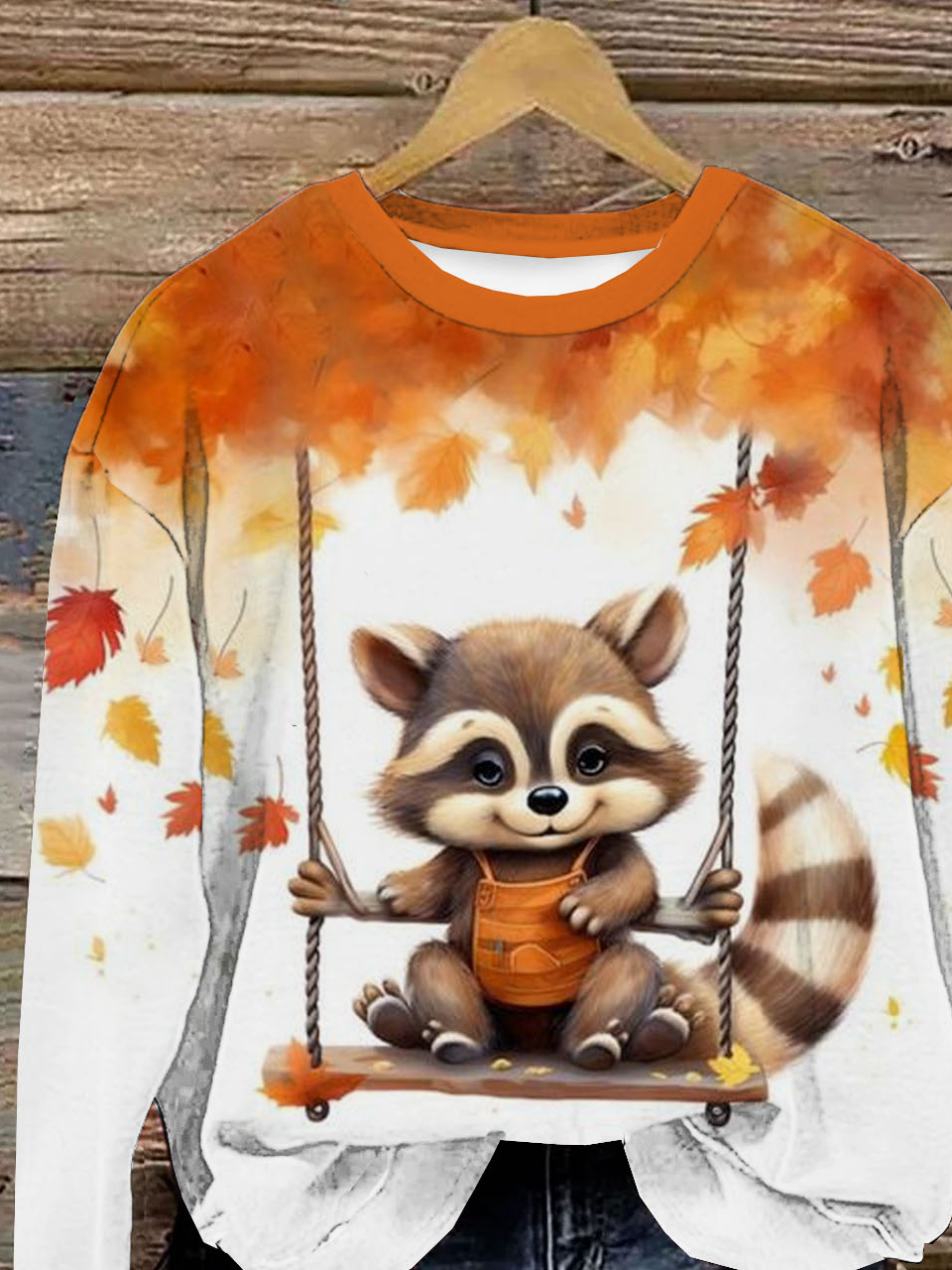 Casual Crew Neck Animal Sweatshirt