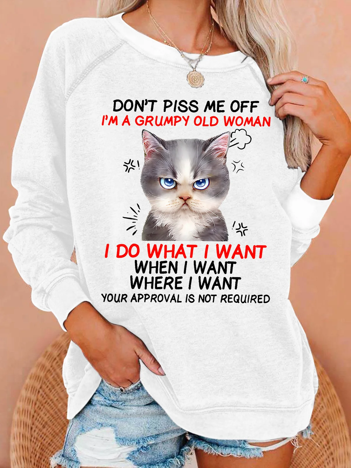 Casual Crew Neck Animal Sweatshirt