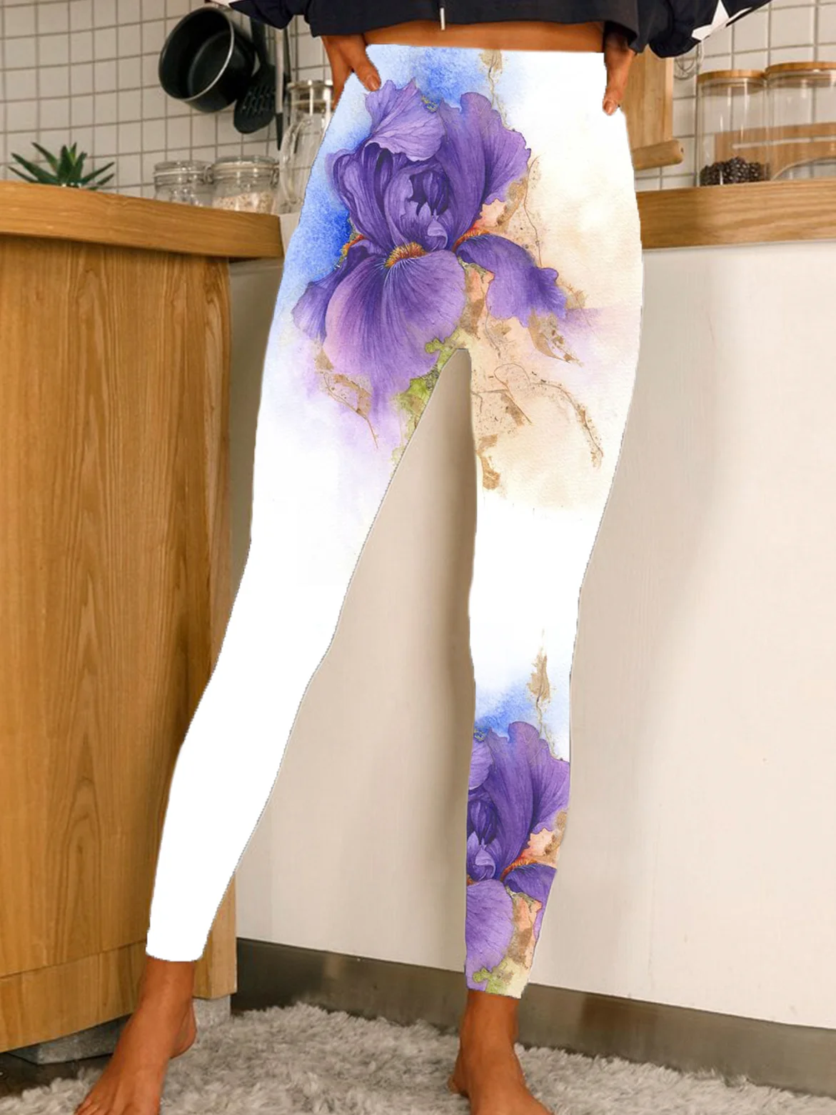 Casual Floral Long Leggings