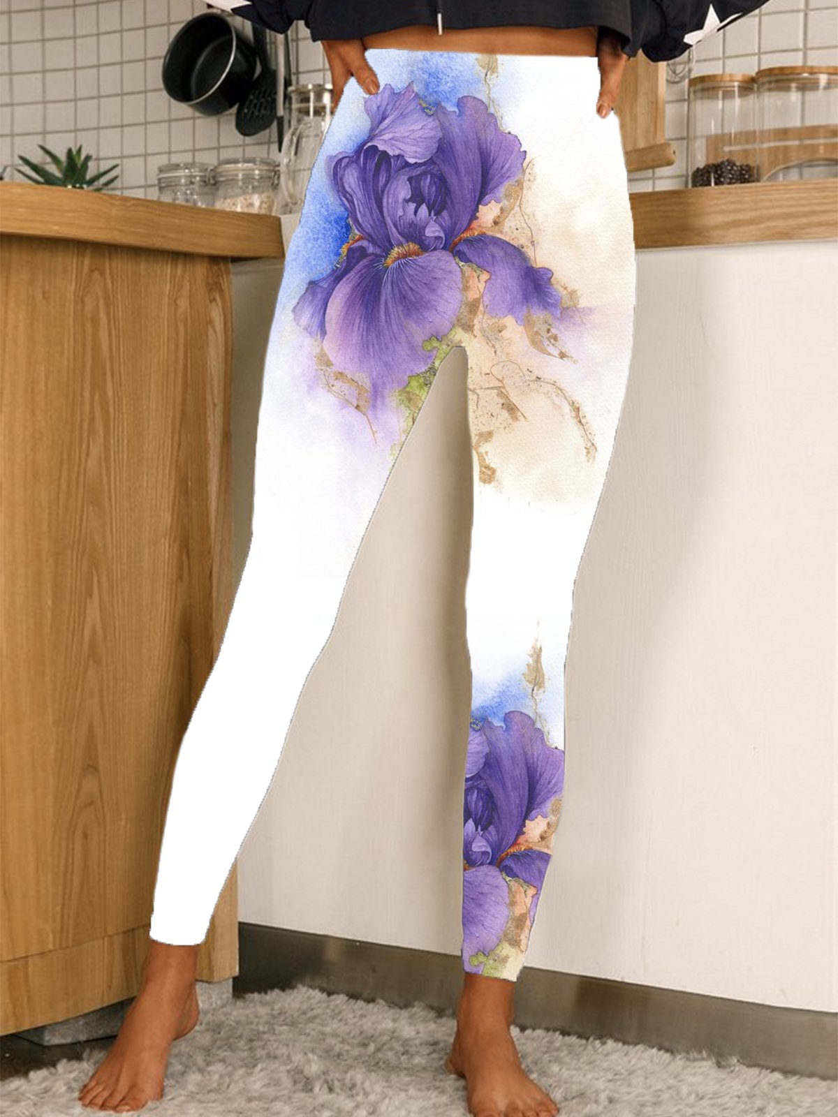 Casual Floral Long Leggings