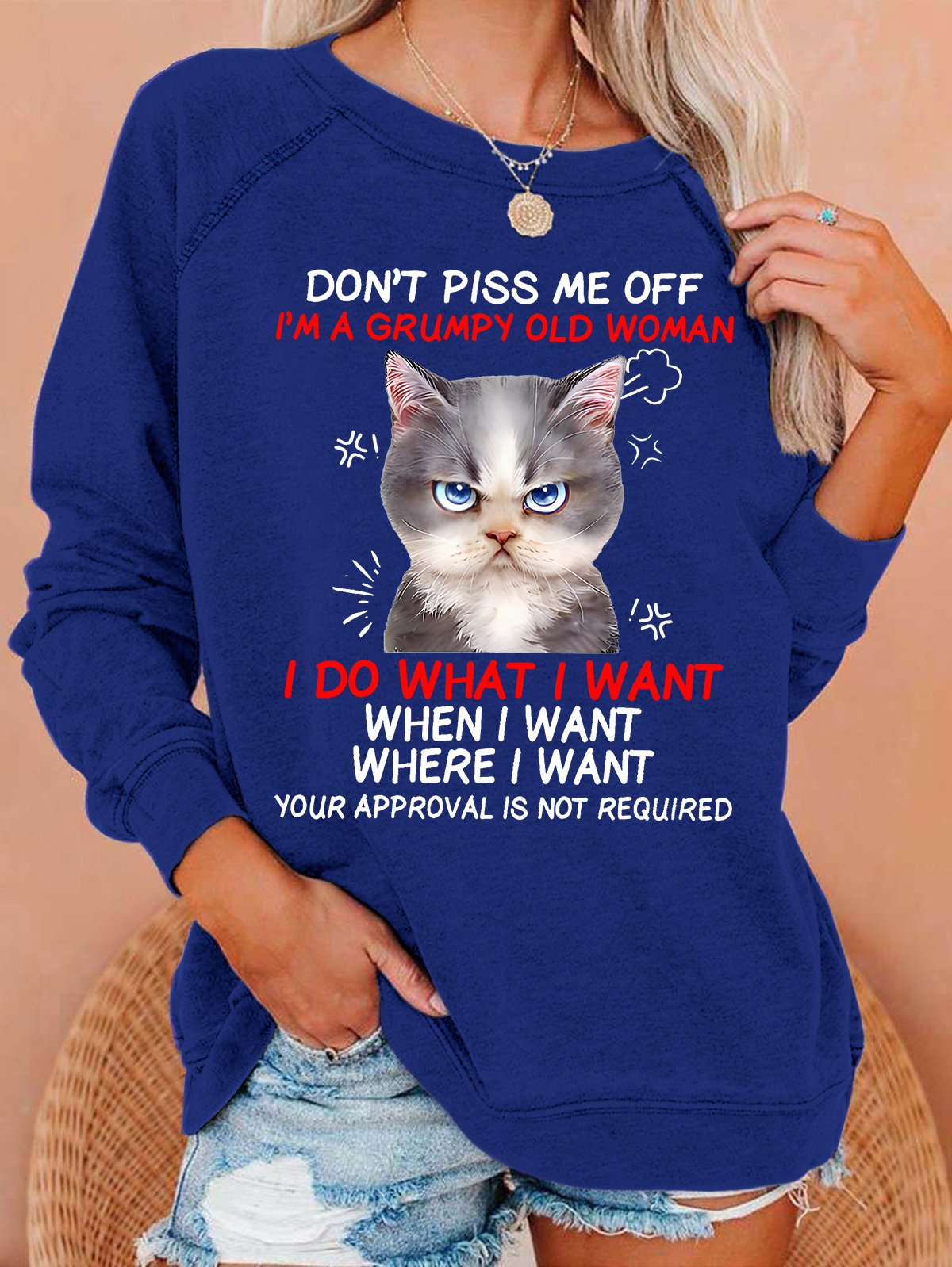 Casual Crew Neck Animal Sweatshirt