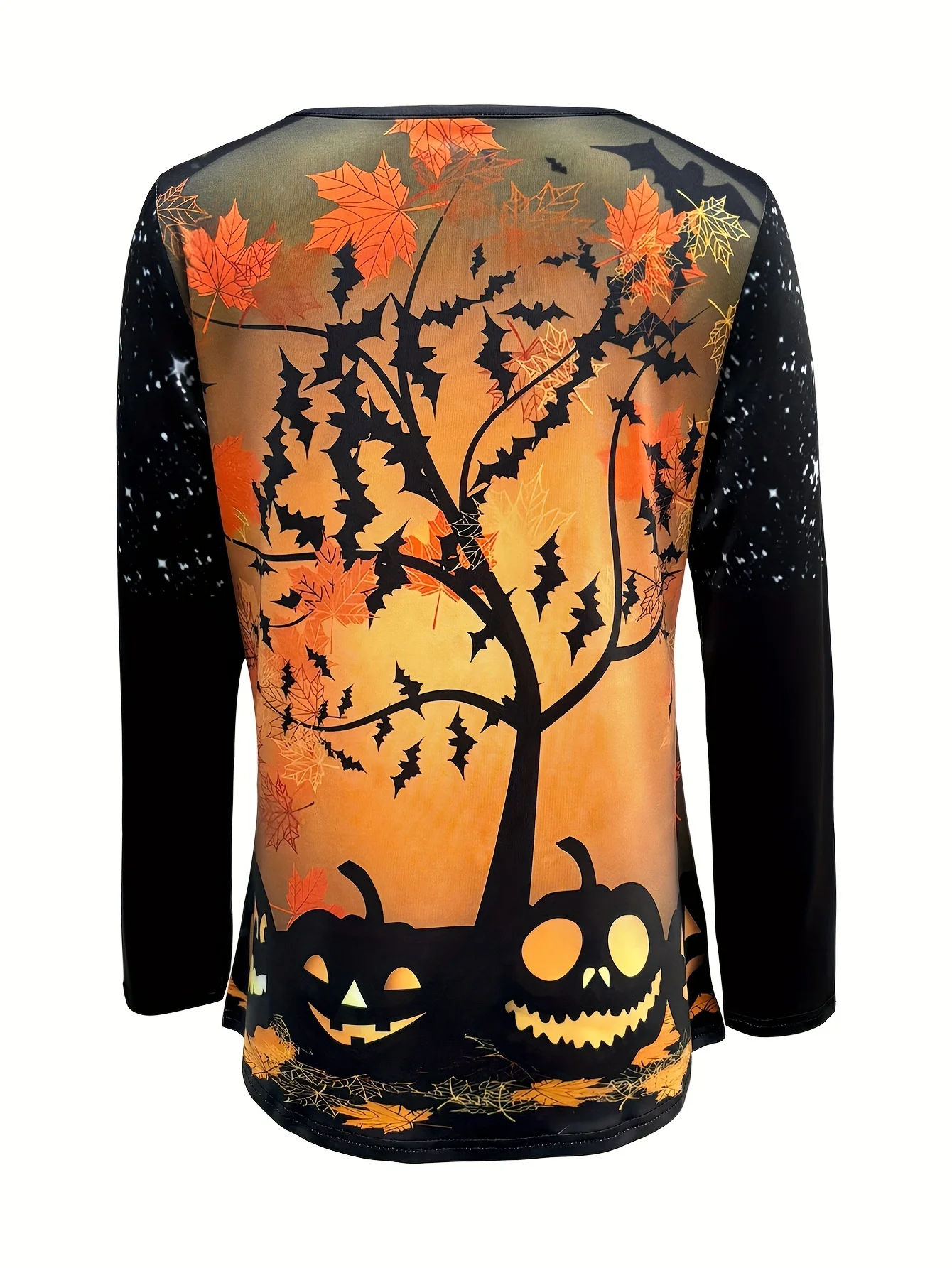 Casual Halloween Crew Neck Long Sleeve T-shirt