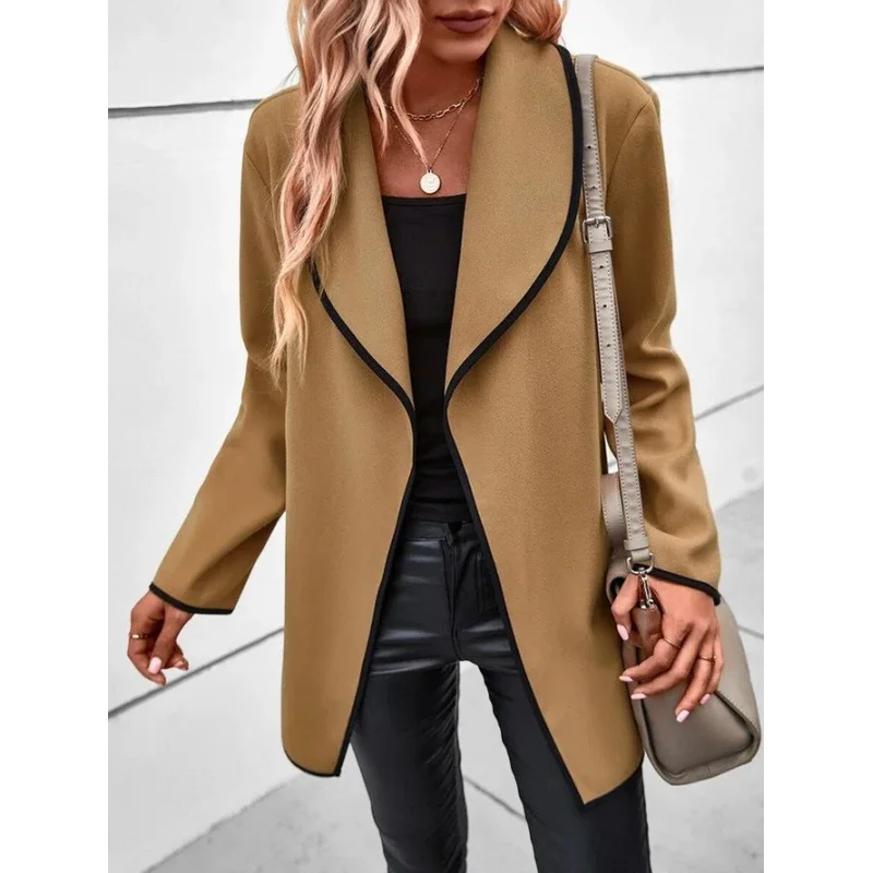 Women's Plain Zipper Regular Loose Jacket