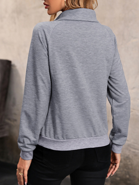 Casual Plain Sweatshirt