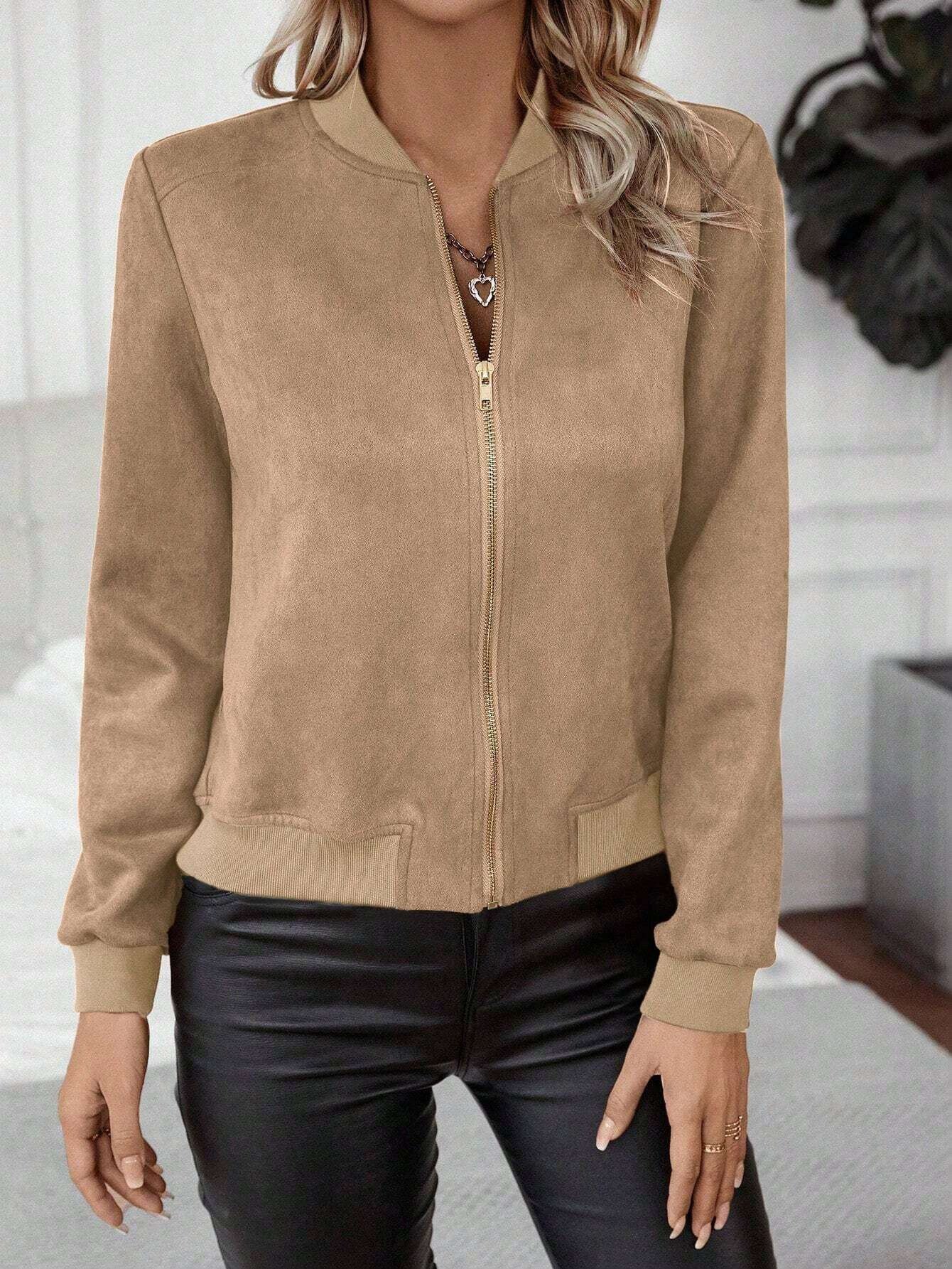 Women's Plain Regular Loose Jacket