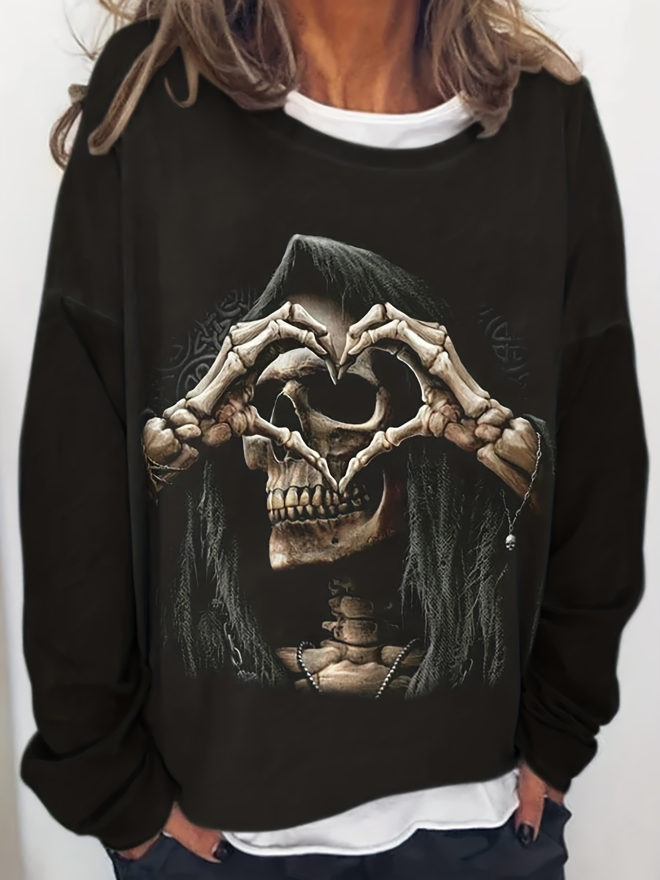 Casual Crew Neck Halloween Sweatshirt Zipper