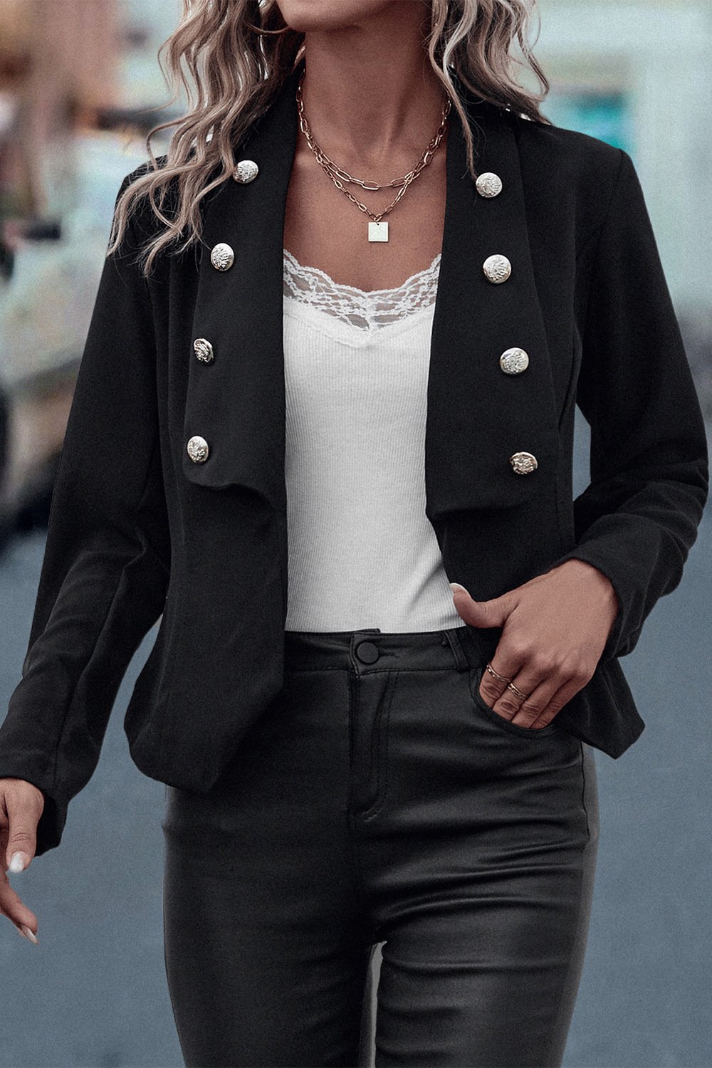 Women's Plain Regular Loose Jacket